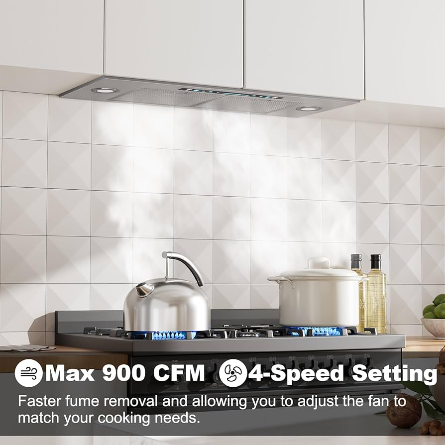 おフー Amazon.com: HisoHu Insert Range Hood 36 Inch, 900 CFM with